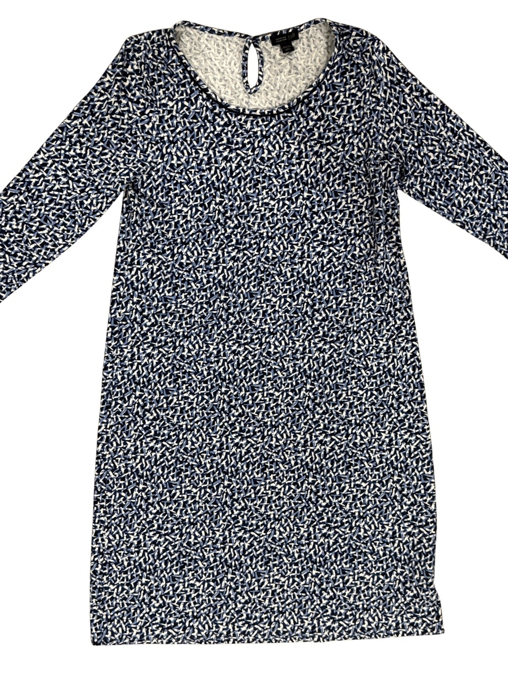 J. Jill Navy and White Printed Midi Dress